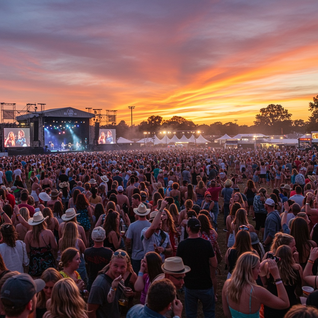 Country,Music,Festival,With,Thousands,Of,Fans,In,An,Open