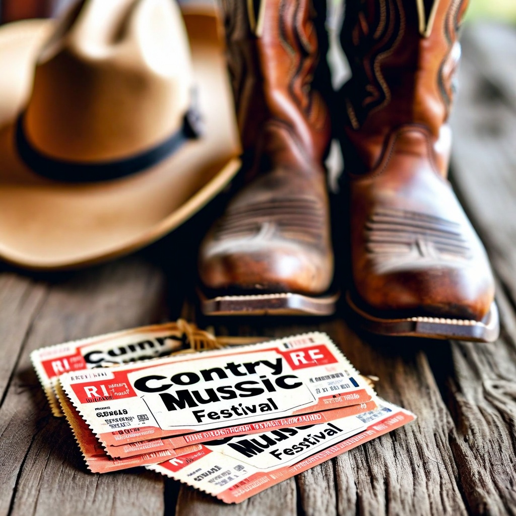 Tickets,That,Says,Ri,Country,Music,Festival,With,Cowboy,Hat